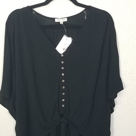 Ultra Flirt Juniors Button Up Tie Front Top XL - Picture 7 of 7